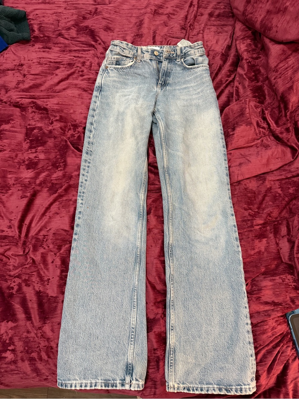 Zara Light Blue Wide Leg Jeans
